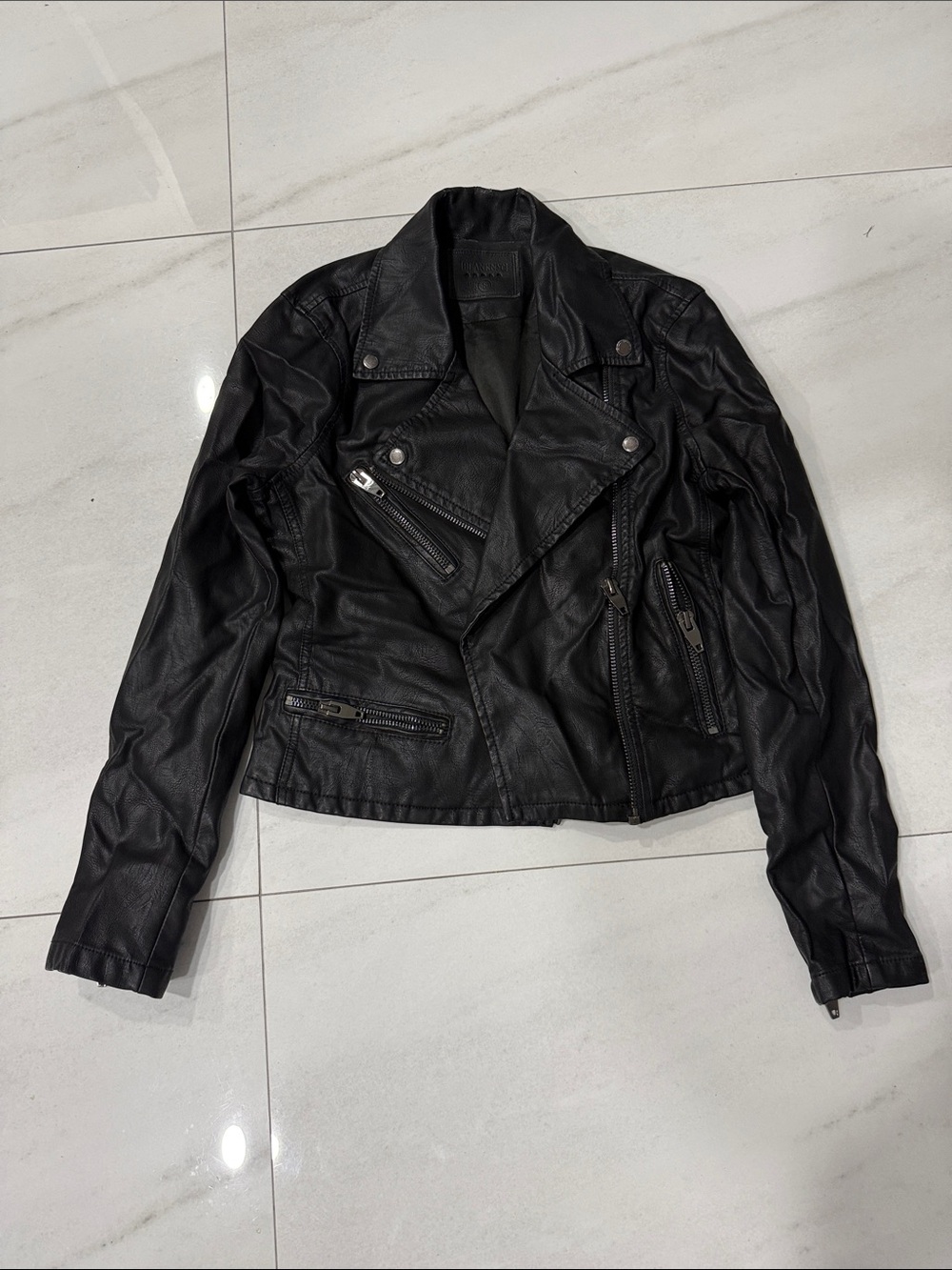 Blank NYC Black Faux Leather Moto Jacket